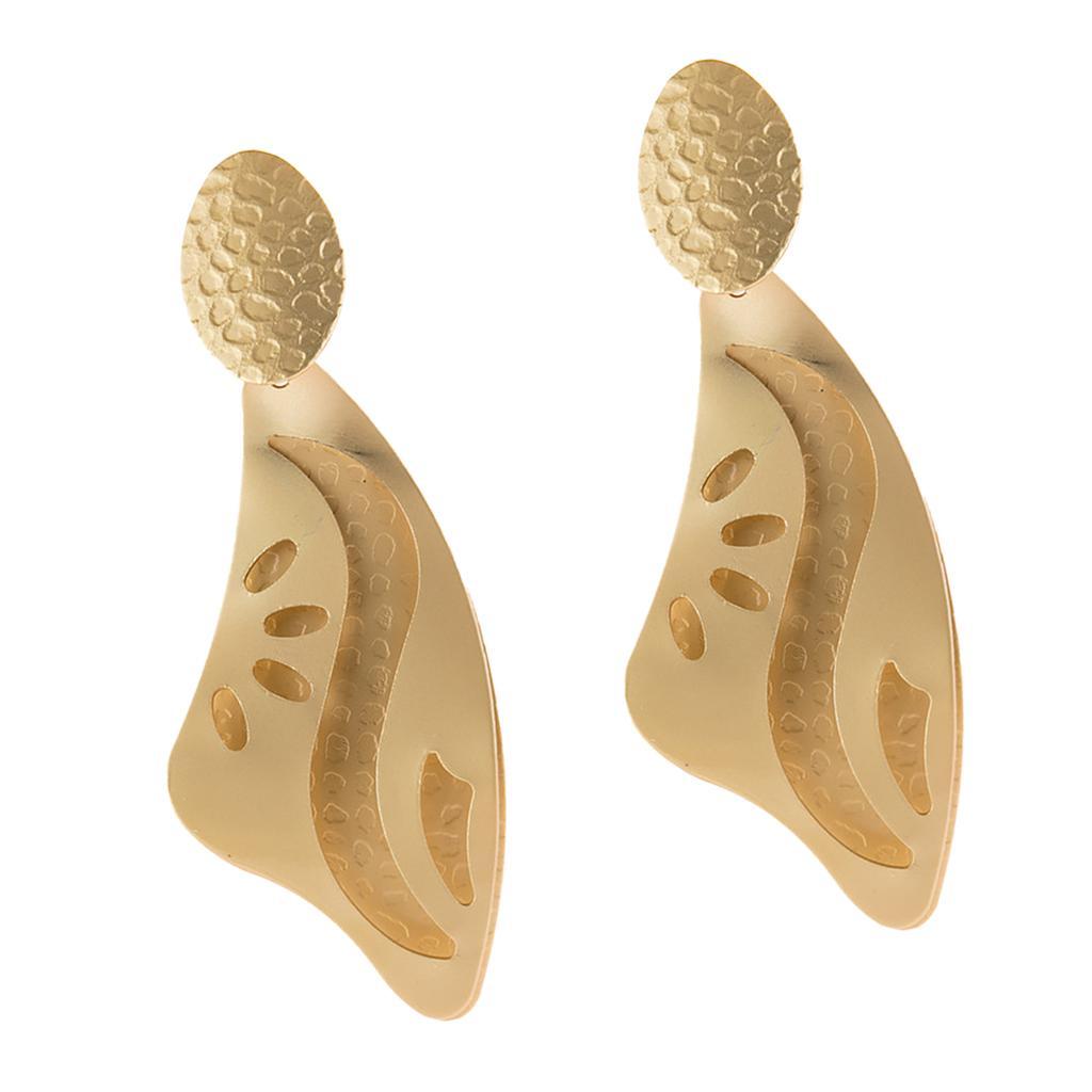 Geometric Dangle Earrings Retro Chunky Drop Earrings Costume Jewelry Golden