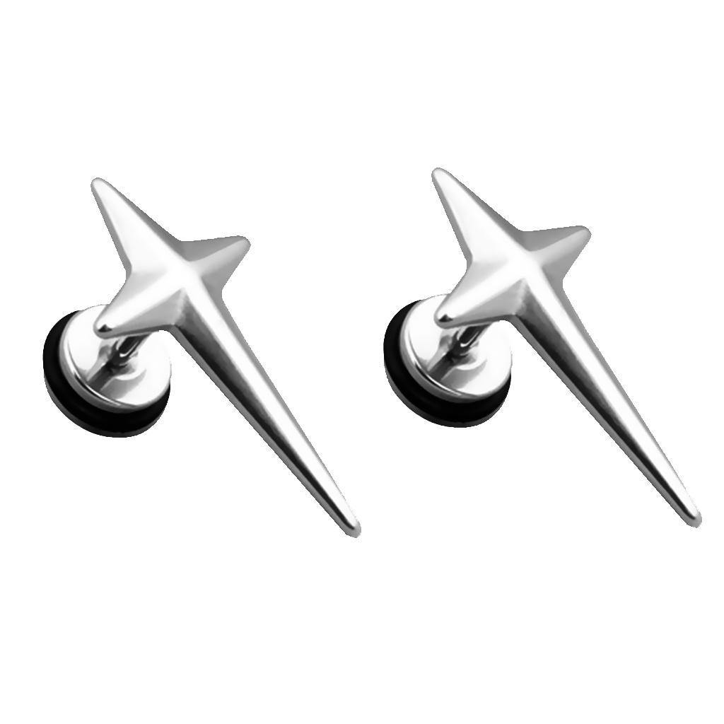 Fashion Unisex  Stainless Steel Cross Earrings Ear Studs Jewelry