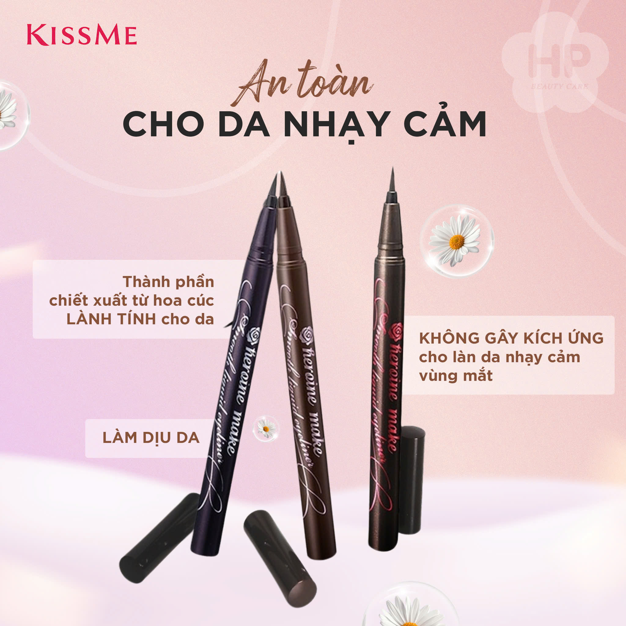 Bút Kẻ Mắt Nước Siêu Chống Trôi Nét Kẻ Siêu Sắc Mãnh Kissme Heroine Make Eyeliner Smooth Keep (Màu Nâu)