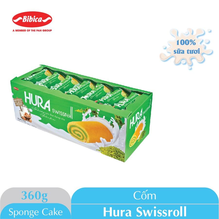 Bánh bông lan cuộn Hura Swissroll 360g - Bép ngậy mềm mịn chất lượng