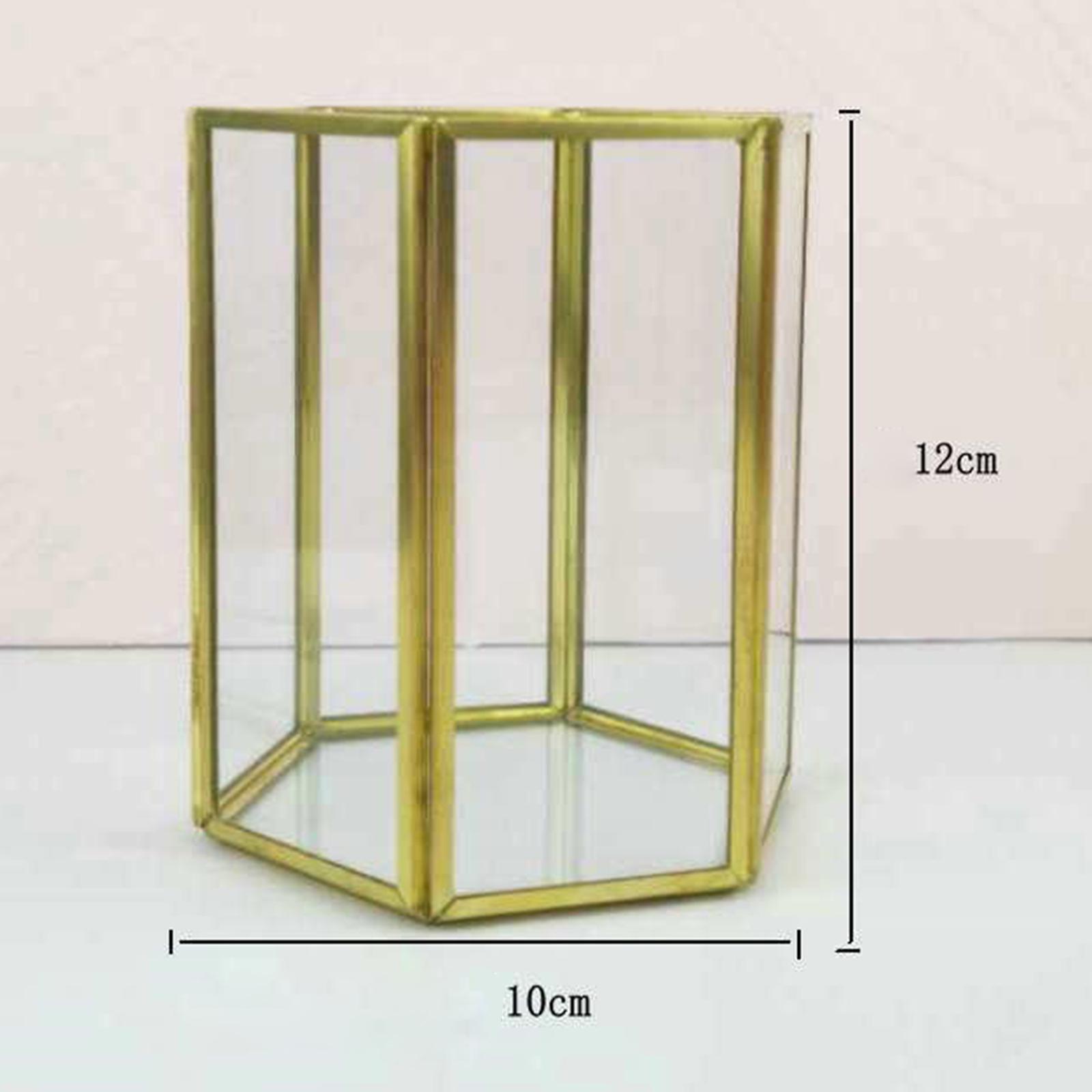 Hexagon Glass Pencil Holder School Office Desktop Storage Container