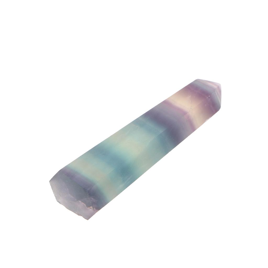 Natural Stone Hexagonal Crystal Column Colorful Fluorite Column Ornaments A