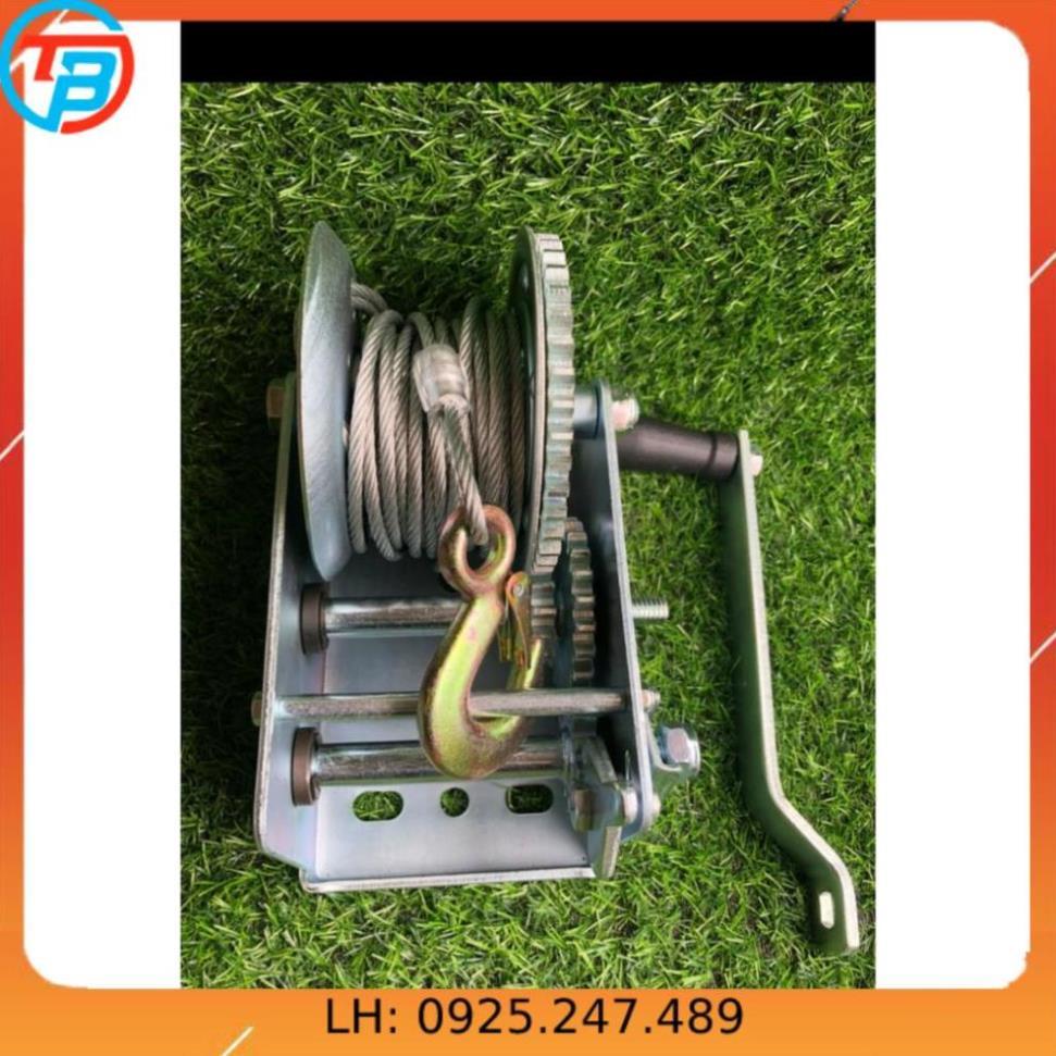 Tời quay tay 2000lbs tải trọng 1000kg CÁP THÉP Thái Bình Vina