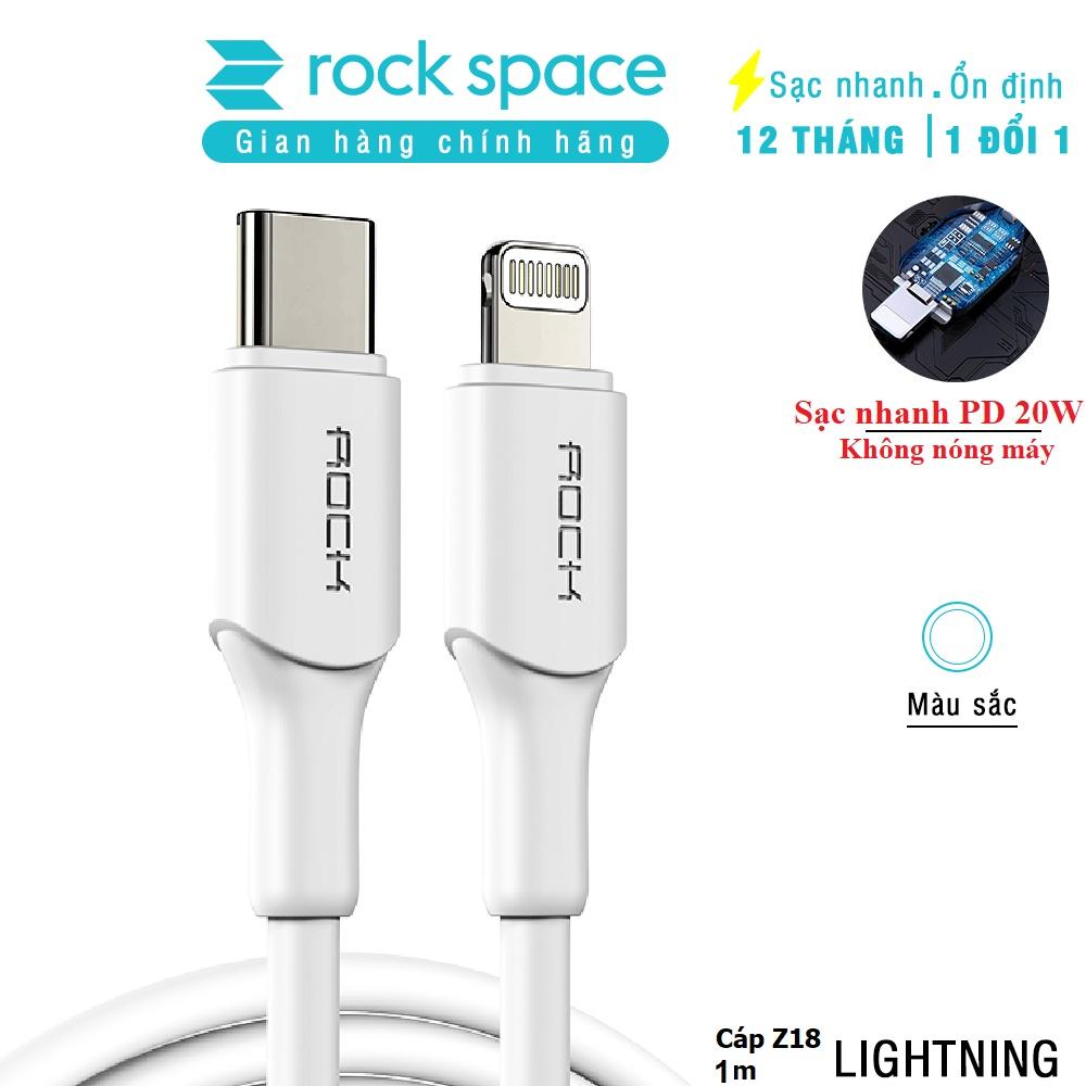 Dây cáp sạc nhanh Rockspace Z18 dành cho iphone, chuẩn PD 20W, ổn định, không nóng máy - Hàng chính hãng