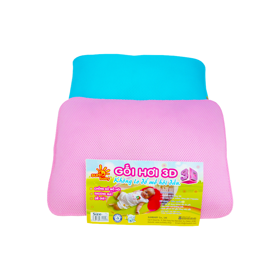 Gối hơi 3D thoáng mát cho bé- Sunbaby