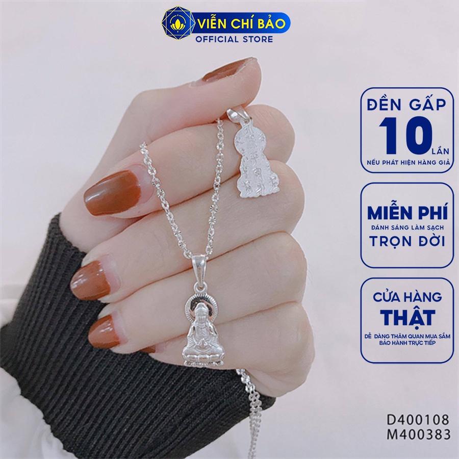 Dây chuyền bạc nữ Quan Âm Bồ Tát, vòng cổ nữ bạc 925 thời trang phụ kiện trang sức nữ Viễn Chí Bảo M400383 D400108