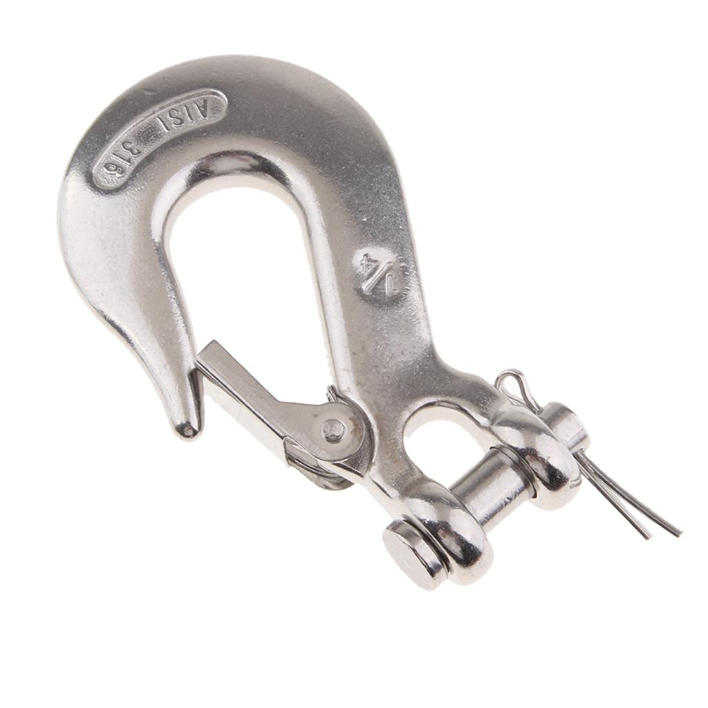 Stainless Steel 316 Clevis Slip Hook with Safety Latch Marine Grade