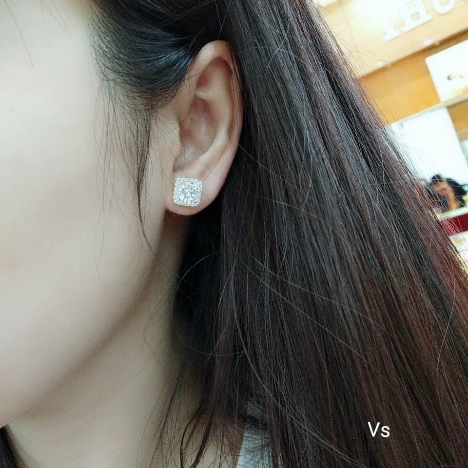 Bông tai đá vuông -