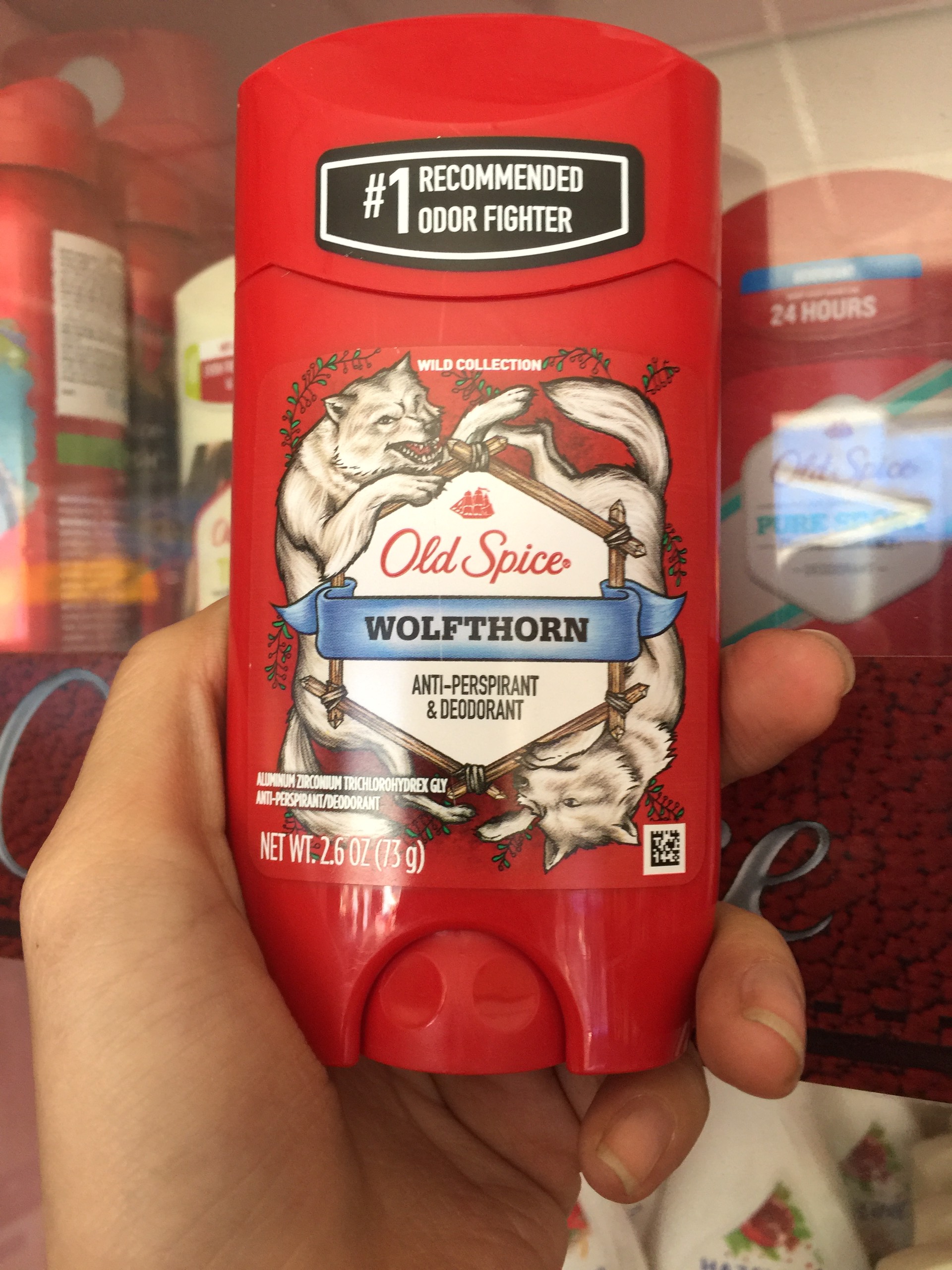 Sáp khử mùi Old Spice Wolfthorn 73g - màu đỏ - New