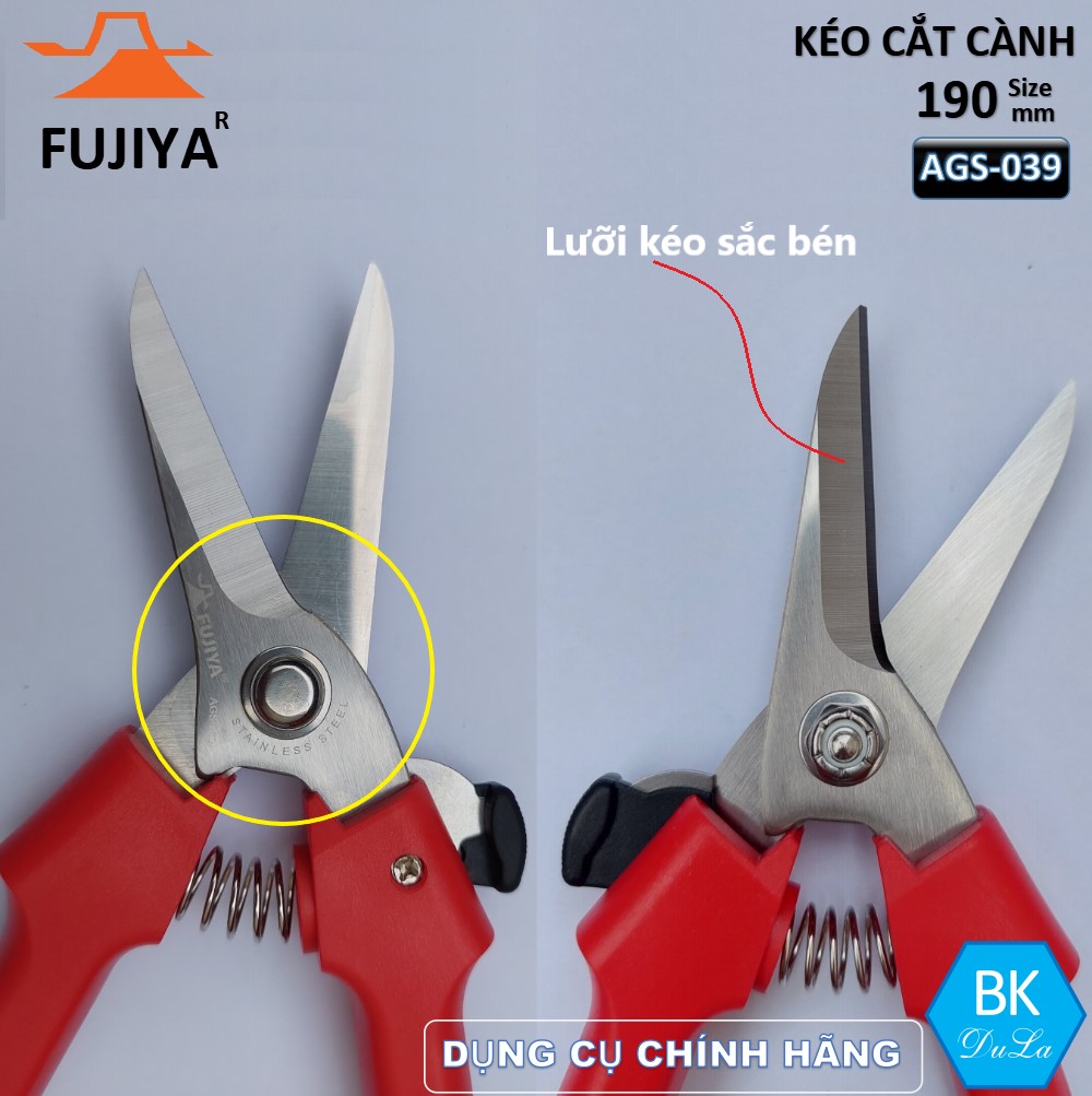 Kéo cắt tỉa cành cao cấp 190mm thương hiệu Nhật Fujiya AGS-039 GENUINE