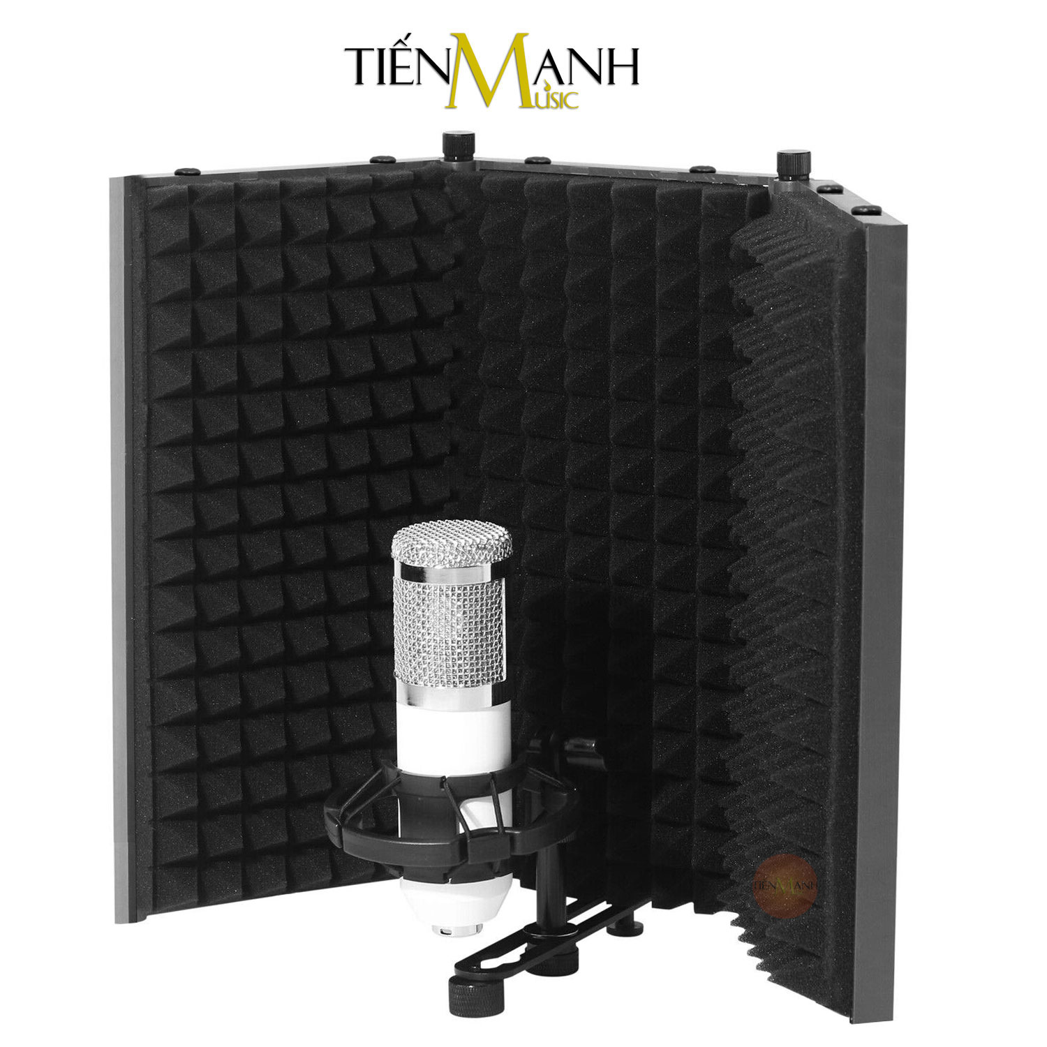 Màng Vách Chắn Tiêu Âm Cho Micro Phòng Thu Loại 3 Cánh Dr.Mic SIC-03N Mic Vocal Booth Màn Tấm Khung Vành Chống Dội, Vang, Tiếng Ồn Hàng Chính Hãng - Kèm Móng Gẩy DreamMaker