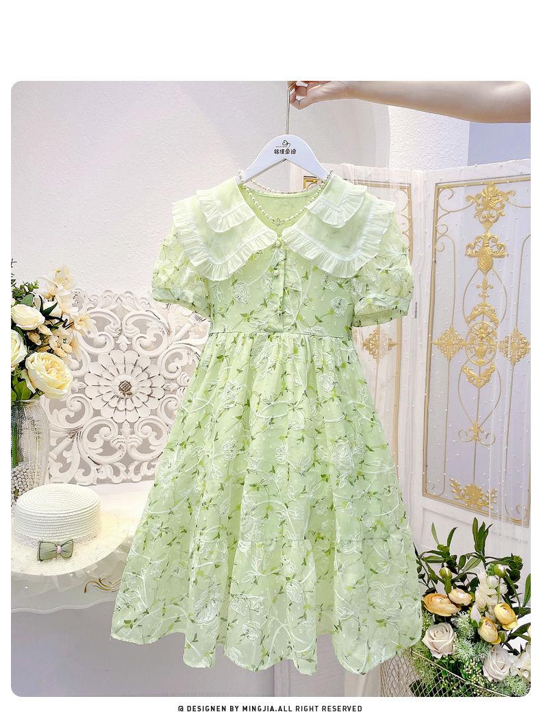 DONGSHOP HOT Cô gái mảnh hoa đầm 2022 mùa hè trẻ em công chúa váy cô gái tây váy đầm bé chiffon đầm