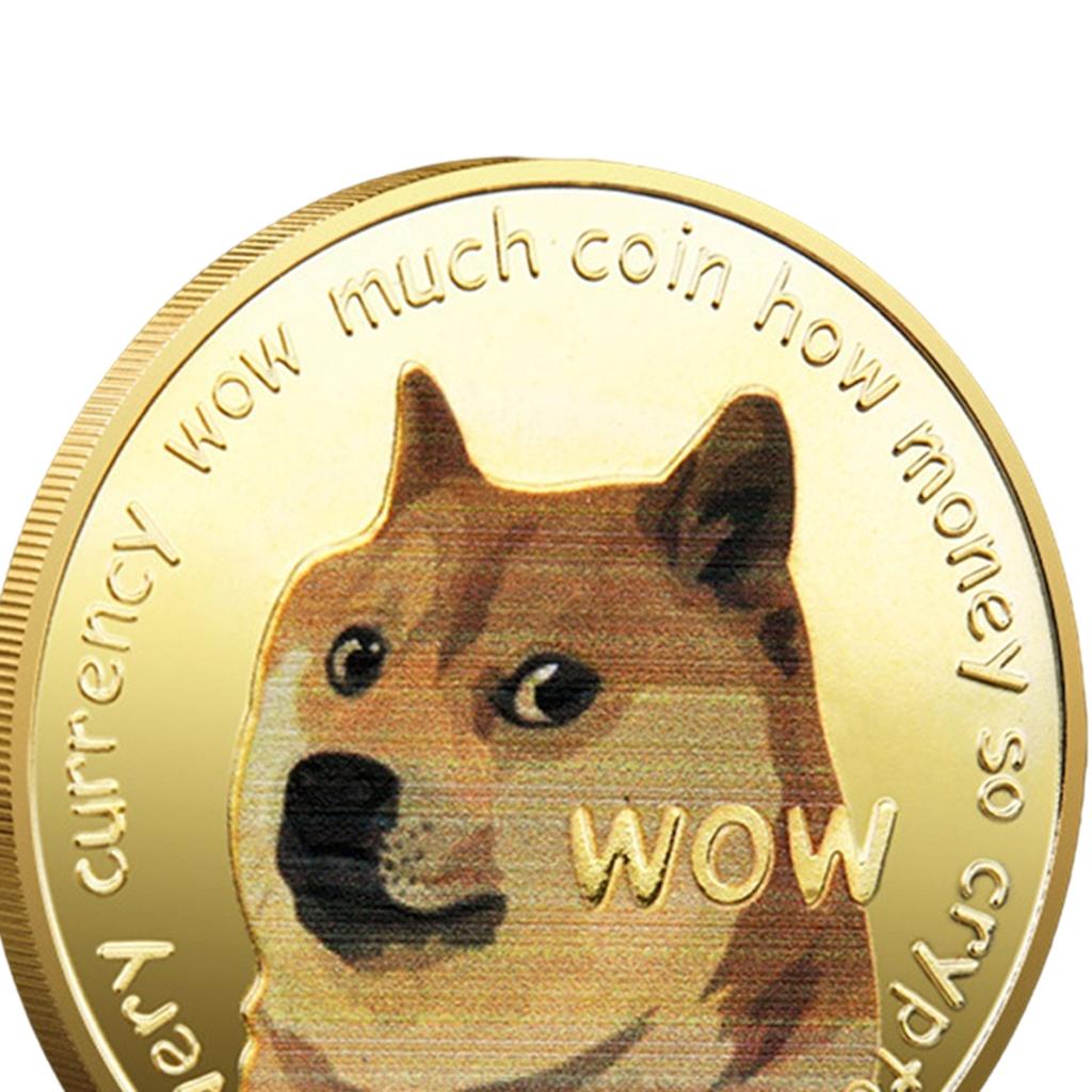 Dogecoin Doge Commemorative Coins Collectors Desktop Display Decor Golden