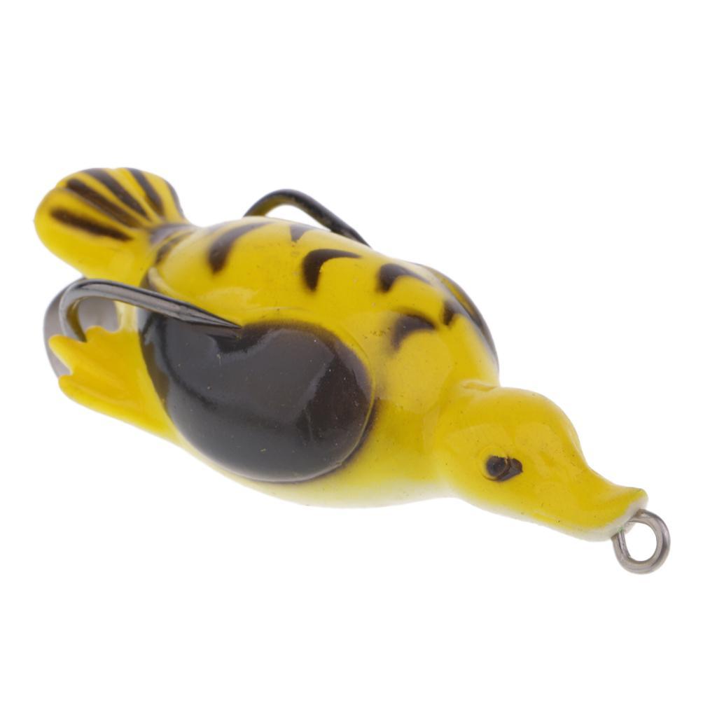 2pcs Plastic Fishing Lure Bait Life-like Duck Spoon Lures Hook Baits Tackle Green, Yellow