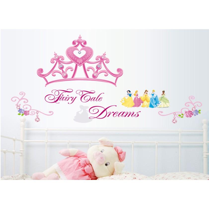 Decal trang trí tường - Vương Miện Hồng lớn cho Bé