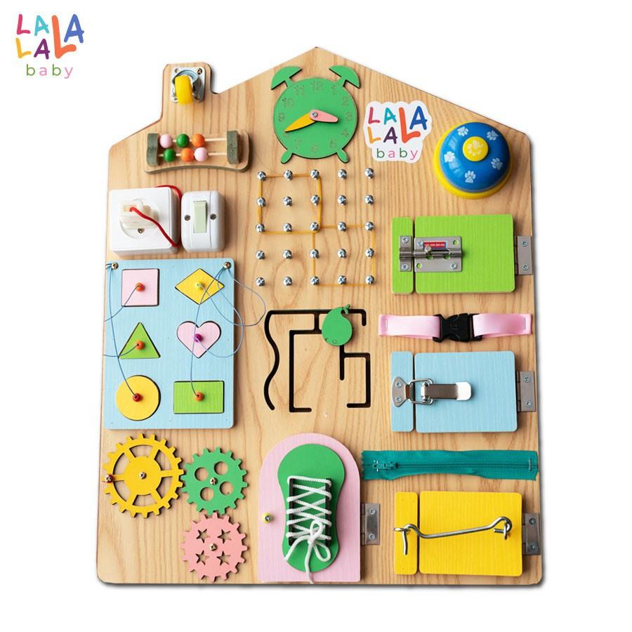 Bảng bận rộn - Busy board rèn luyện vận động tinh Lalala baby, kích thước 40x50x5cm