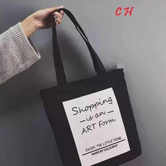  Túi Tote SHOPPING ART FORM KITI SHOP thờ trang kiểu mới mang hai kiểu đeo vai và đeo chéo hot hit