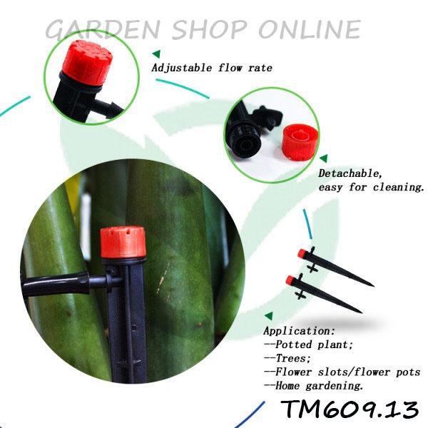 Combo 10 béc cắm tưới 8 tia có điều chỉnh lưu lượng, que cắm tưới 8 tia tiện dụng
