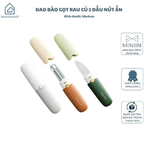 Dao Gọt Hoa Quả Đa Năng 2in1 (Gọt &amp; Nạo) Tiện Dụng Cho Nhà Bếp, Văn Phòng, Dã Ngoại - HÀNG CHÍNH HÃNG MINIIN