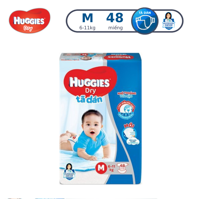 Tã dán Huggies Dry Jumbo M48/L42/XL38/XXL34