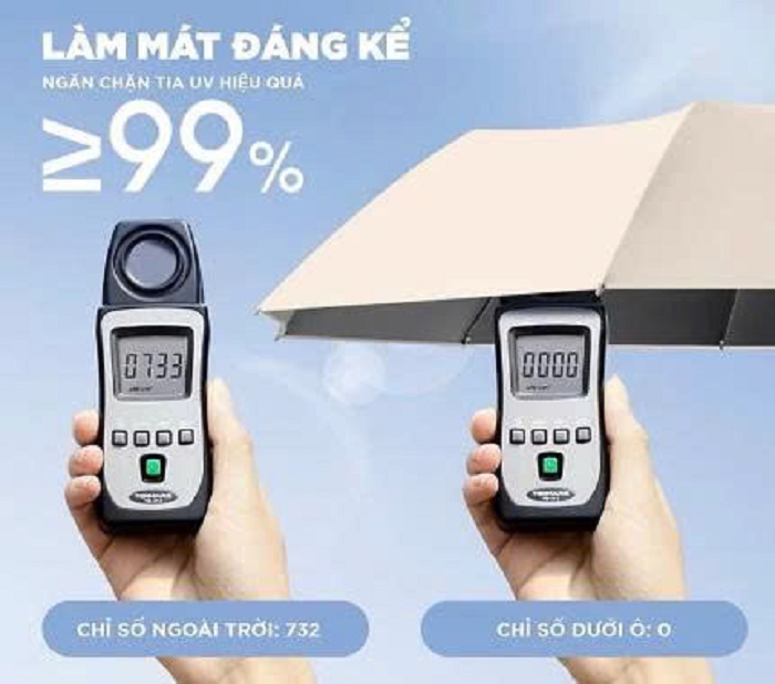 [KoSuyTu] Ô Dù Gấp Gọn 10 Nan Kép Chống Tia UV – Chắc Chắn, Chống Lật, Tay Cầm Thông Minh Quai Móc