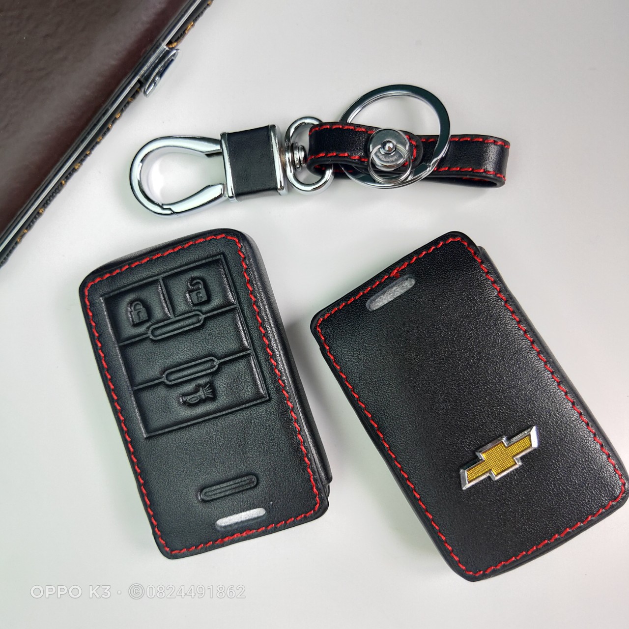 Bao da Chìa Khóa ô tô kèm móc khóa Xe Chevrolet Captival - Mẫu Chìa Thông Minh