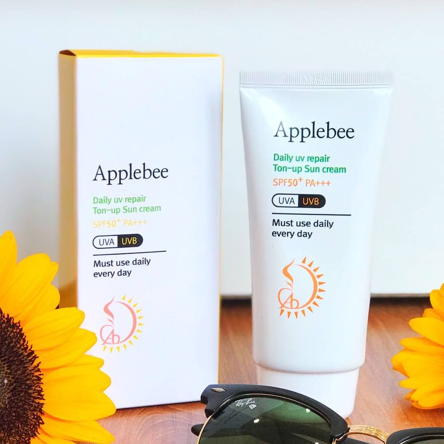 Kem chống nắng kết hợp kem nền Applebee Daily UV repair Ton-up Sun cream SPF50+PA+++ Hàn Quốc