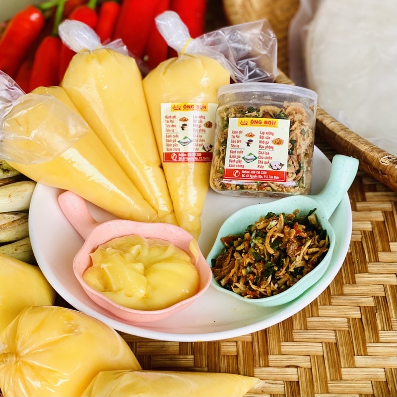 Combo Bơ Vàng Vs Muối Tôm Hành Phi - Tặng 70g Bánh Tráng Tôm Phơi Sương