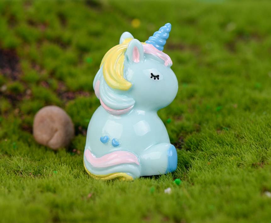 Tượng trang trí Unicorn dễ thương ngồi 4,6cm - 1 hình - màu ngẫu nhiên