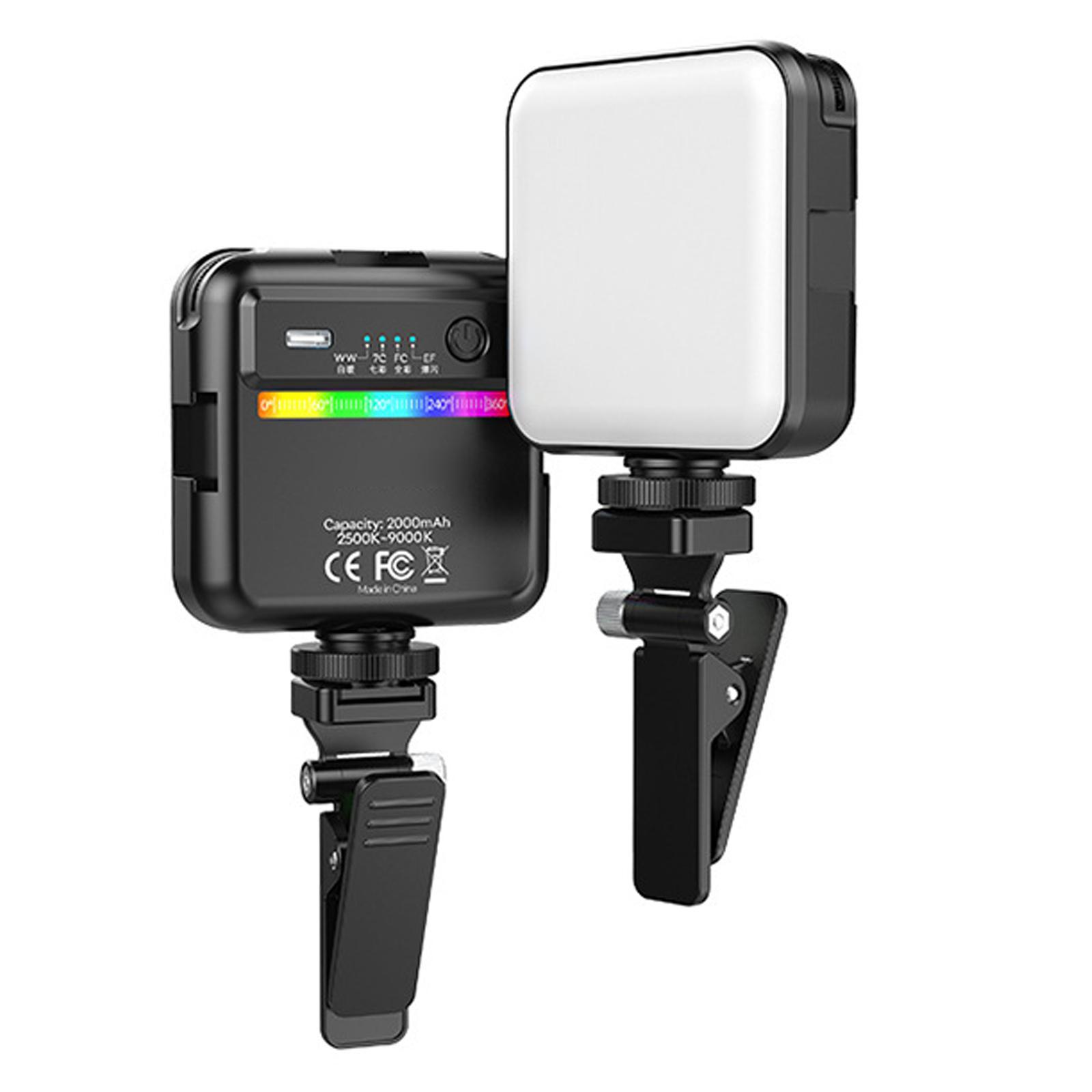 RGB LED Fill Light Rechargeable LED Camera Lights for Vlog Tabletop Phone