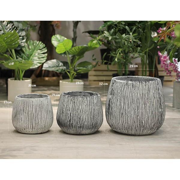 Chậu xi măng bầu khía trồng cây - CXM029