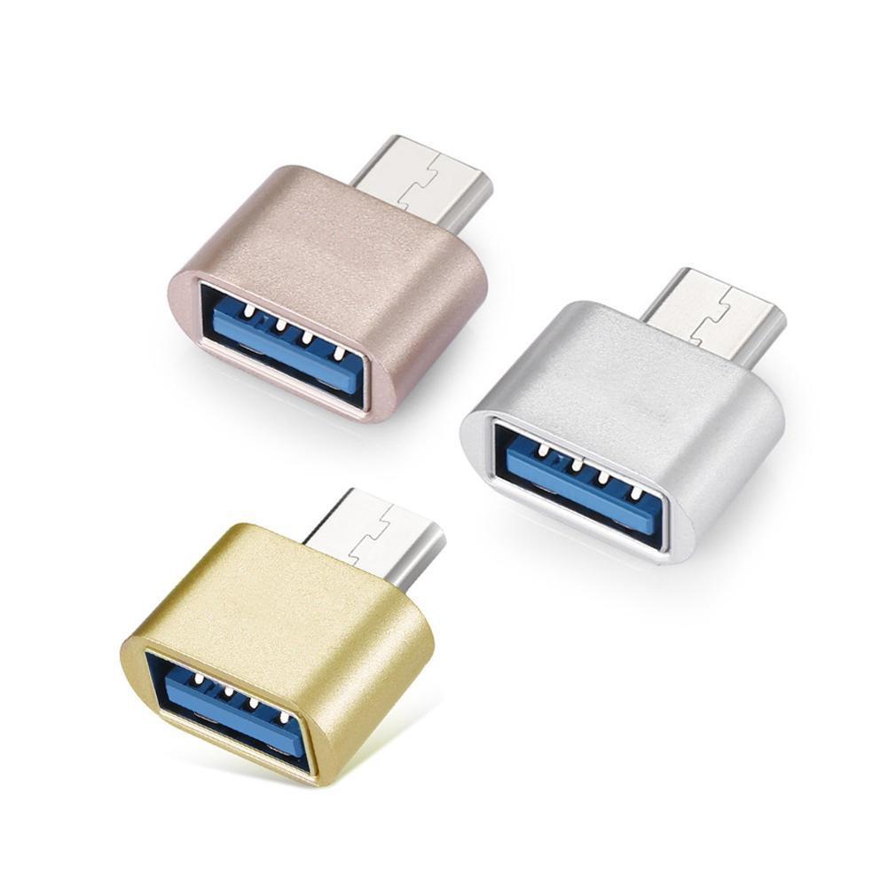 Đầu chuyển đổi USB sang Type C kim loại, Đầu chuyển đổi cổng Micro USB sang giắc type C cho điện thoại Samsung Huawei