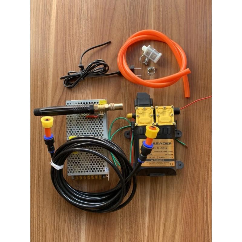 Bộ sịt rửa xe bơm đôi kèm nguồn 10m dây 8li đen 1m dây hút đầu sịt thẳng chỉnh tia khớp nối lọc rác hoàn chỉnh
