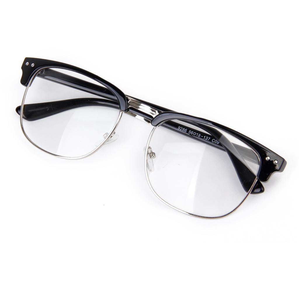 Unisex Retro Vintage Style Eyewear Plain Glasses Eyewear Black Frame