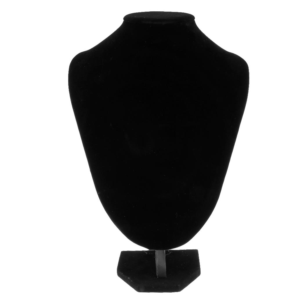 2xVelvet Necklace Pendant Display Bust Mannequin Stand Holder Rack 29*21cm