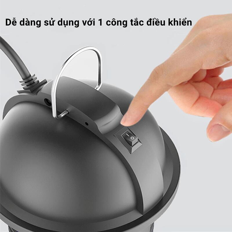 Đèn bắt muỗi hình trụ UMK10-6WC có công tắc bật tắt, dây điện dài 2m