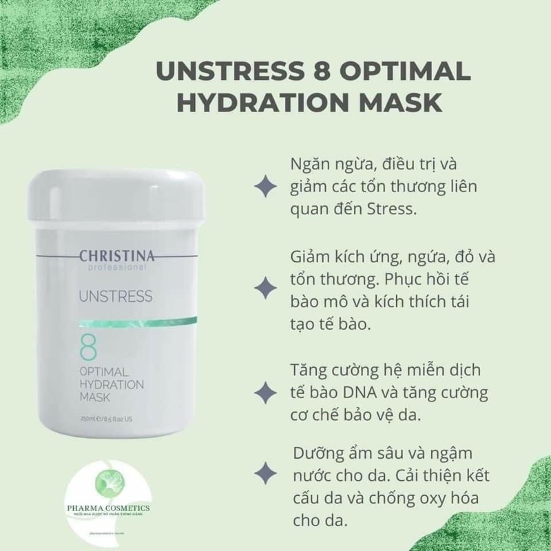 Mặt nạ dưỡng ẩm Christina Unstress 8 Optimal Hydration mask 250ml