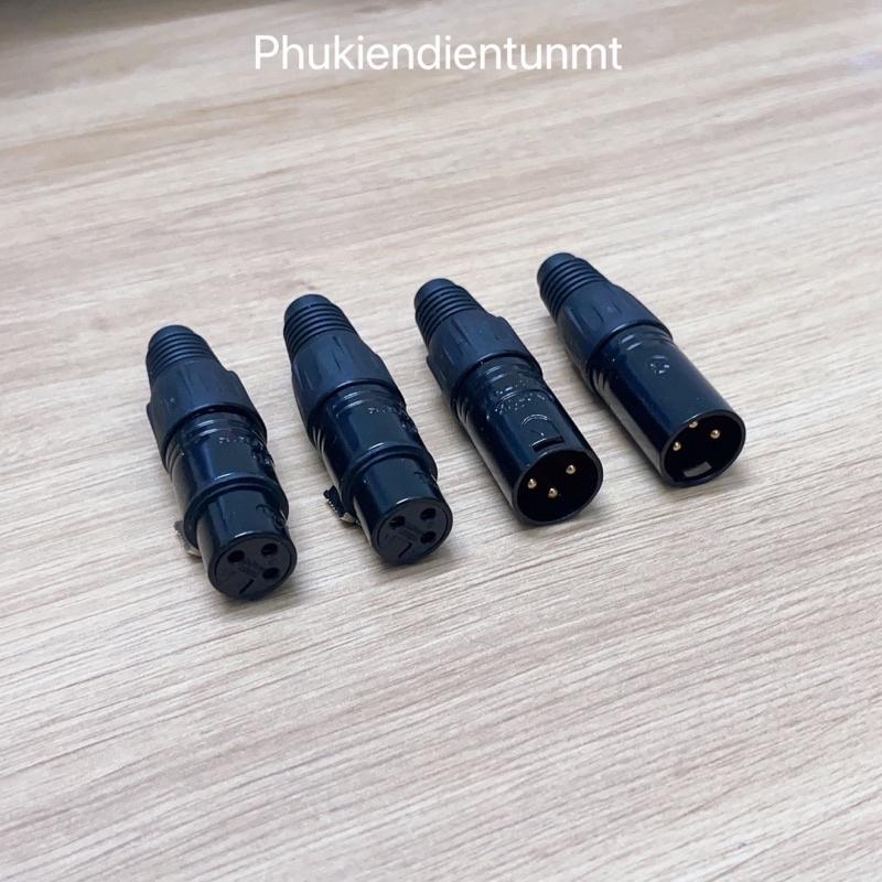 Rắc canon , XLR hàn dây đen đẹp