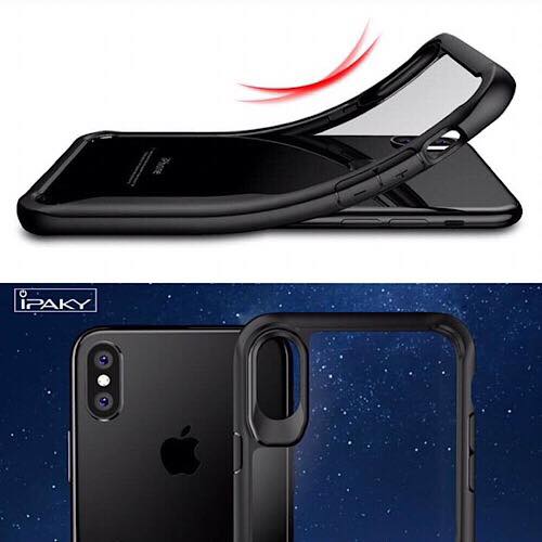 Ốp lưng cho iPhone X hiệu Ipaky chống sốc / TPU mềm viền màu / PC cứng trong suốt - Hàng nhập khẩu