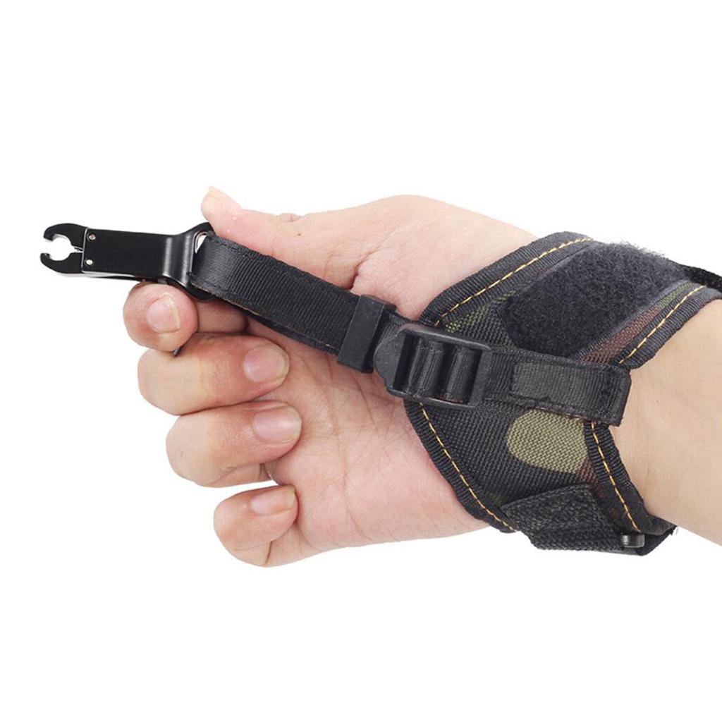 Archery Compound Bow Release Trigger Adjustable Wrist Strap -Black