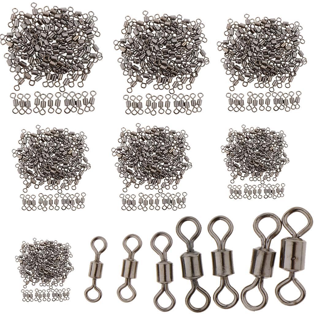 100pcs Fishing Barrel Bearing Roll Swivel Fixed Connector Snap