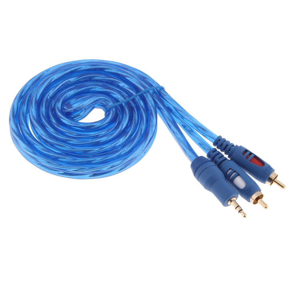 1.5m/5ft 3.5mm 1/8" Male to 2 Male RCA Jack Adapter Audio Y Cable Splitter