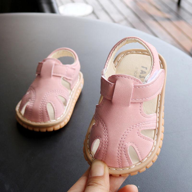 Giày sandal tập đi có kèn cho bé trai, bé gái , chất liệu da cao cấp, thiết kế dễ thương phong cách Hàn Quốc