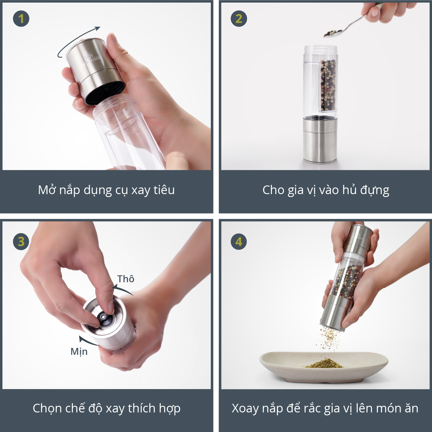 Dụng Cụ Xay Tiêu 2 trong 1 Benchusch
