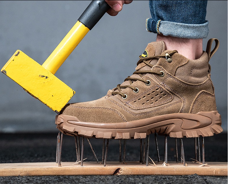 Giày Bảo Hộ Lao Động BHG13 Cổ CaoChống Đính Kiểu Dáng Thể Thao-Giày Leo Núi,Phượt - Màu Nâu