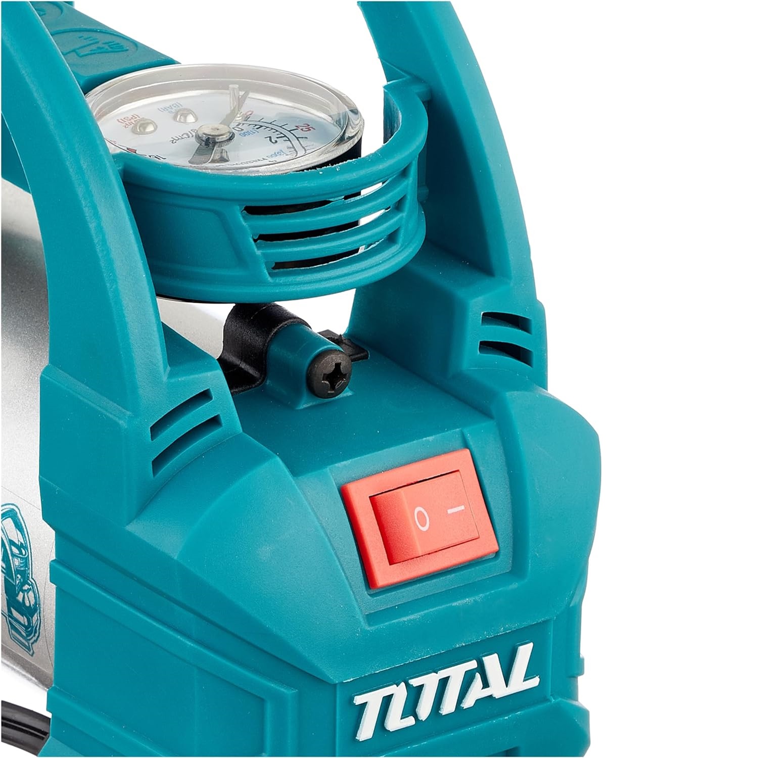Máy bơm lốp, bánh xe đa năng nguồn 12v có cáp nối bình TOTAL TTAC1406 - Dây dài 3m, có đèn Led, Áp suất đến 140 PSI - Tốc độ 247