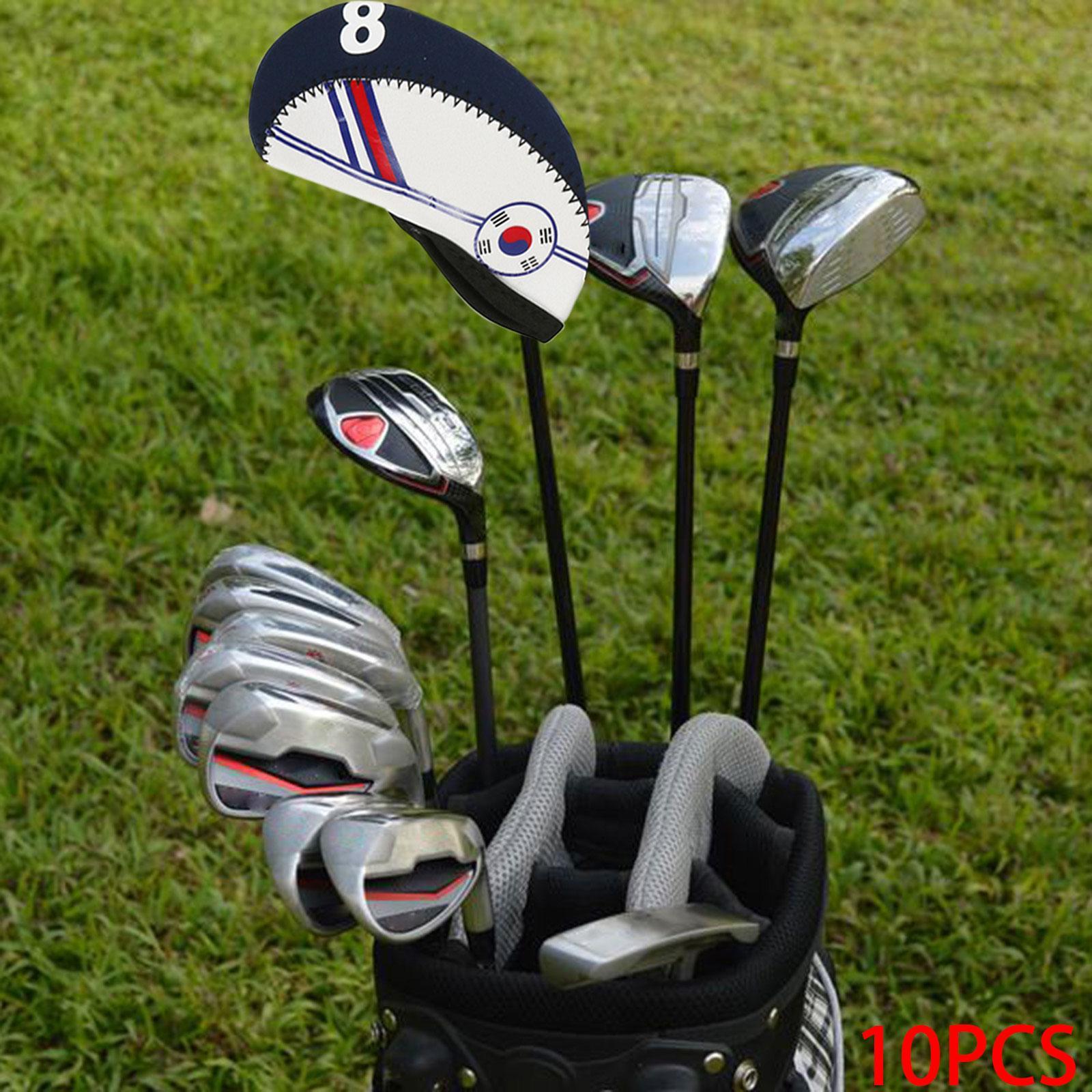 10Pcs Golf Iron Covers Set Golf Clubs Case Waterproof for Outdoor Sports