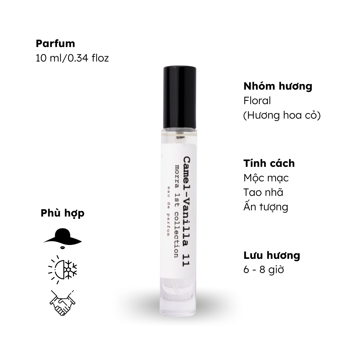 Nước hoa nữ Morra No.94 (Camel Vanilla 11) nguyên liệu nhập Pháp hương hoa cỏ mùi hương mộc mạc, tao nhã, ấn tượng lưu hương thơm lâu - dạng xịt