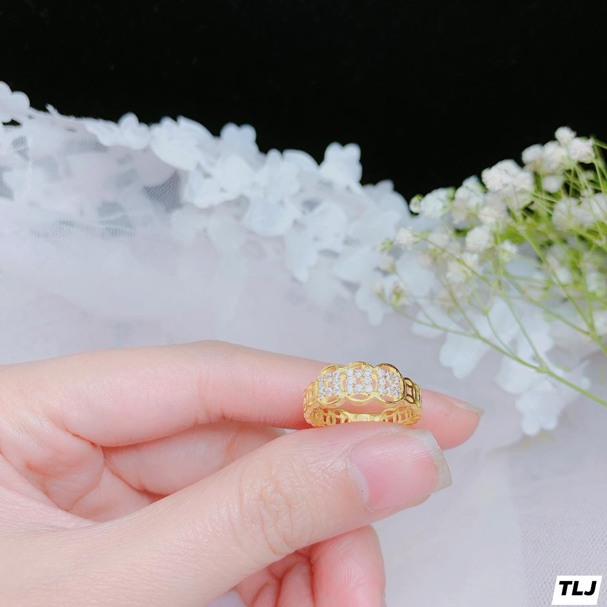 Nhẫn bạc nữ mặt kim tiền chất liệu bạc s925 MS44a