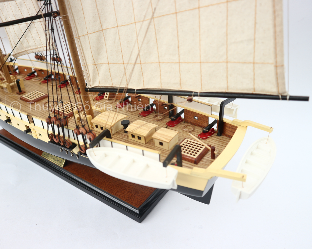 Mô Hình Thuyền Gỗ Phong Thủy Dạng Thuyền Cổ USS NIAGARA Chính Hãng Hàng Xuất Khẩu Chất Lượng Cao